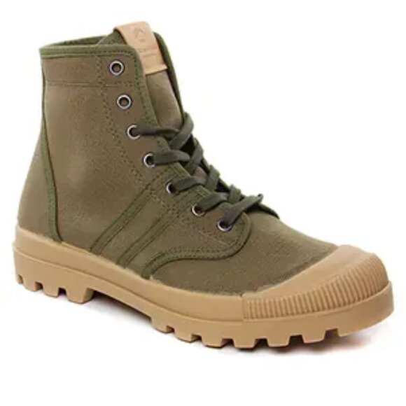 Pataugas Original Vert Militaire Boots in Green - Picture 2 of 8